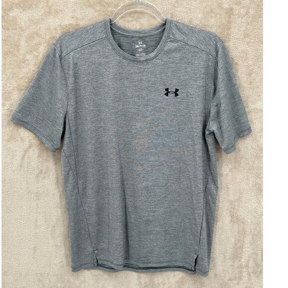 Under Armour Shirt Mens Small Gray Loose Fit Short‎ Sleeves Active Workout Gym - Picture 1 of 10